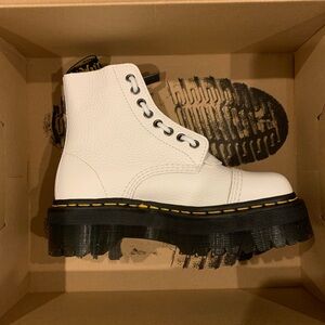 Dr Martens Sinclair Milled Nappa Platform Boots- White